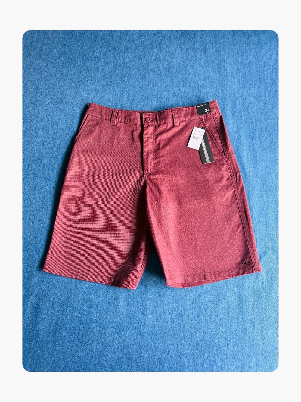 ★ O’neill NWT Men’s Fashion Forward Bestselling Style Casual Shorts Maroon 34 ★